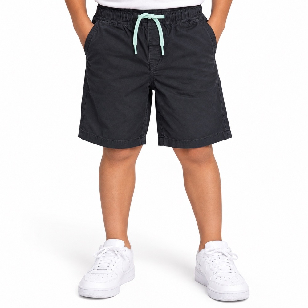Cat & Jack Boys Black Cotton Pull On Chino Shorts Size L 10/12 Drawstring